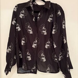 Masaba Gupta Black Gramophone Print Shirt